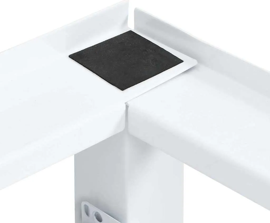 Support machine à laver vidaXL en acier blanc - Tablette extensible - 6