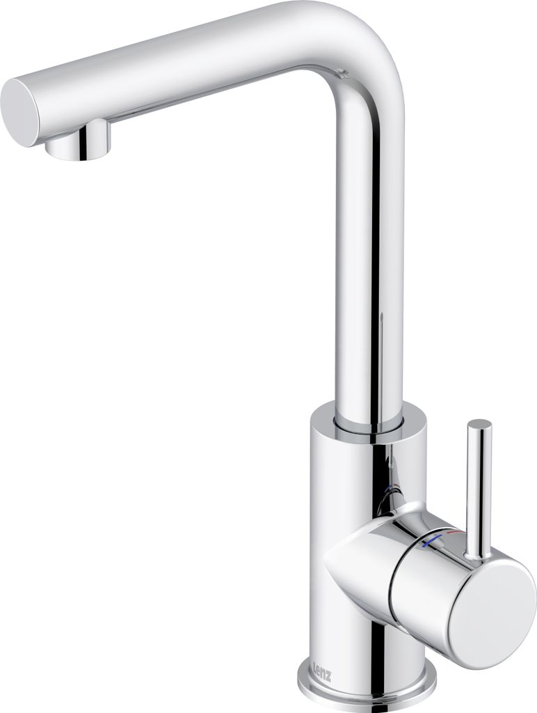 Lenz HOKU Waschtischarmatur Schwarz-matt. Einhebelmischer mit EasyClean Pop-Up, Keramikkartusche, Schnellmontage 46011802