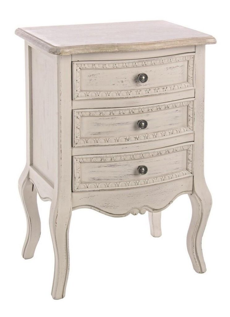 Nachttisch Clarisse 48 x 35 x 69 cm Holz Weiß