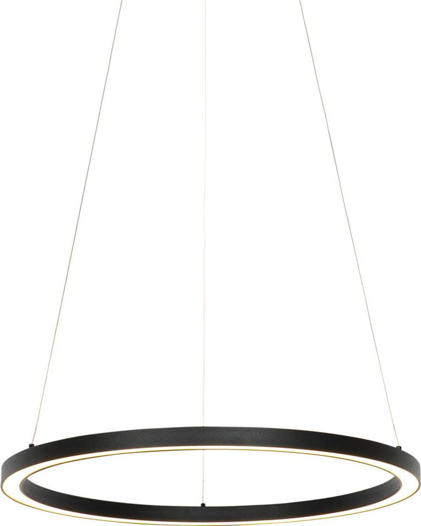 Smarte Hängelampe Schwarz 60 cm inkl LED und RGBW Girello