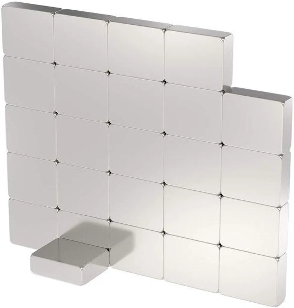 Lot de 25 Aimants Rectangulaires Puissants en Néodyme de 6x5x2 mm