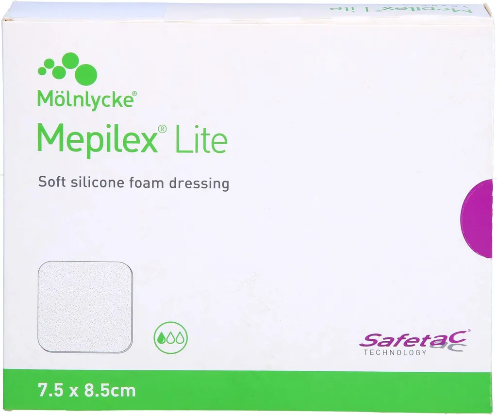 Pansement pour plaies post-opératoires Mepilex Lite 7,5x8,5 cm mince - 3
