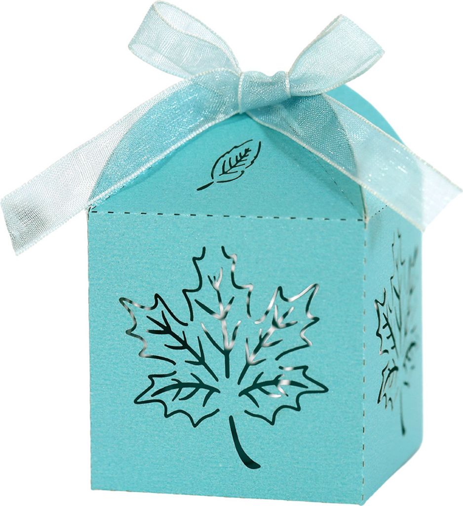 50 Packungen Laser Cut Maples Hochzeit Gunst Boxen, Kleine Süßigkeiten Schokolade Boxen Mit Band Für Geburtstag Braut Jahrestag Party