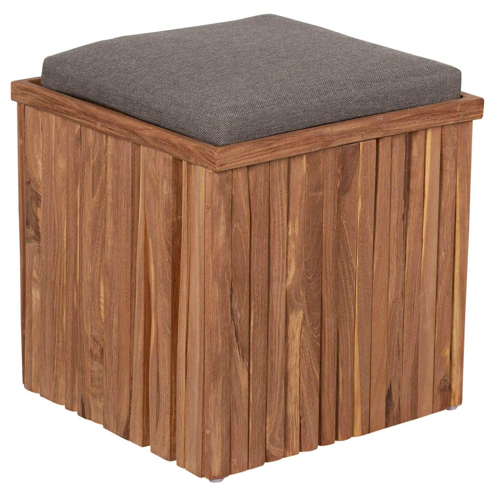 Teakholz Hockerbox Oxford inkl. Kissenauflage - bene living Produktbild 