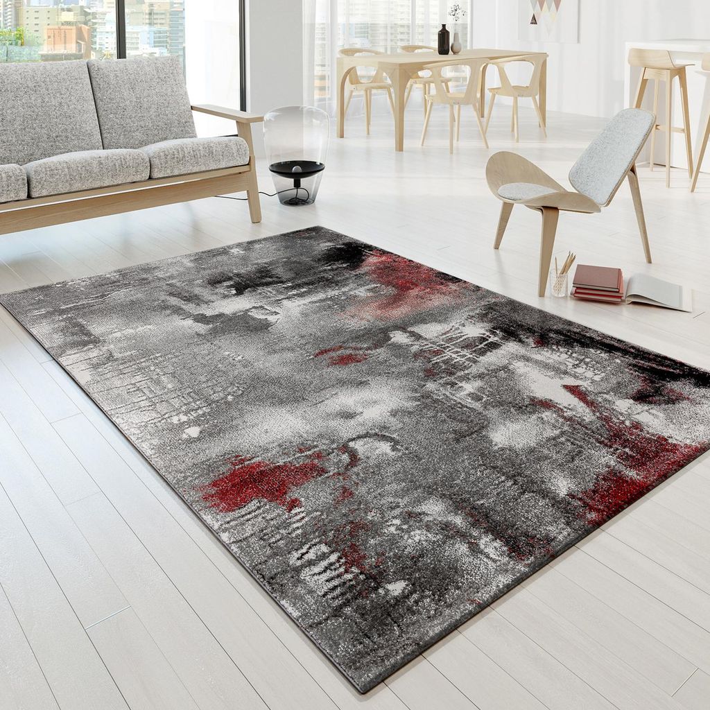 TT Home Wohnzimmer Teppich Kurzflor Soft Modern Abstrakte Produktbild 