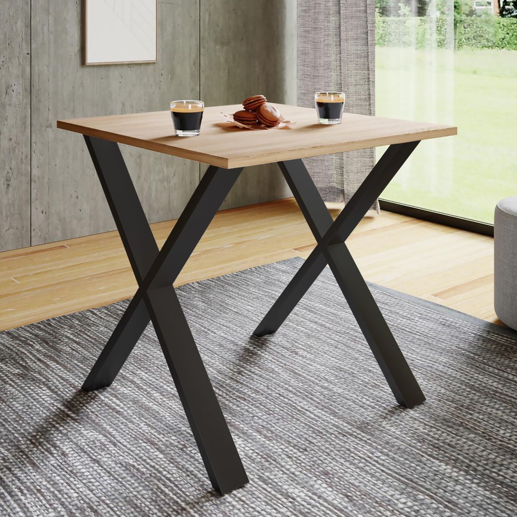 VCM Premium Holz Esstisch | H. 76 x B. 80 x T. 50 cm | Küchentisch Speisetisch Tisch Xona X