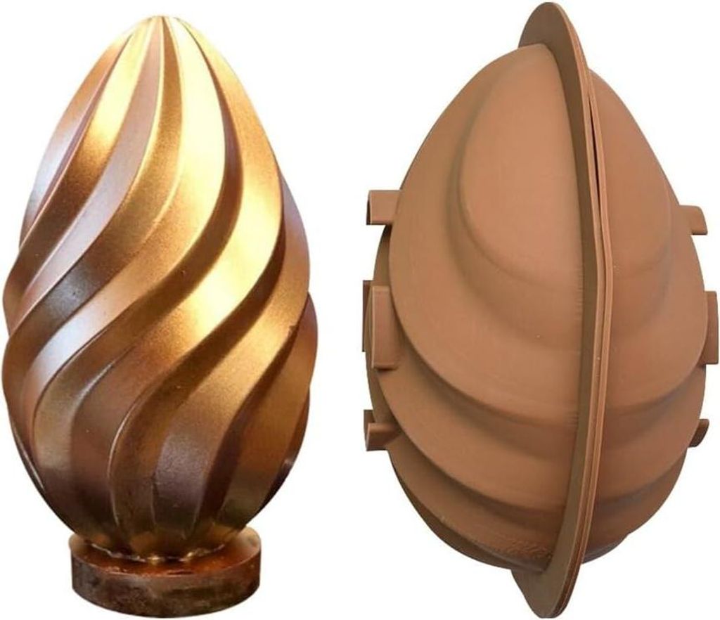 Allecto plus - Silikonformen für Ostereier, 3D Form, Schokolade, Ostern, DIY - Set von 2, Antihaftbeschichtung, Für Schokolade, Kekse, Kuchen