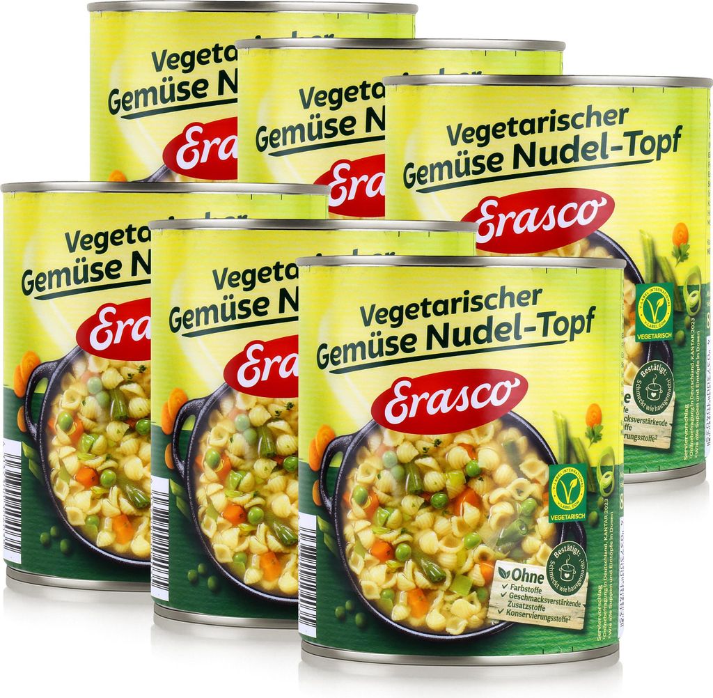 Erasco vegetarischer Gemüse Nudel-Topf 800g Fertigessen Produktbild 