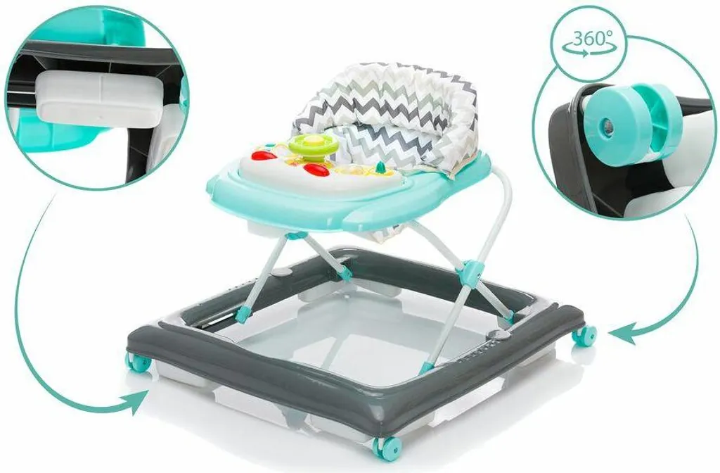 Trotteur avec suspension zigzag Fillikid design gris et mint - 10