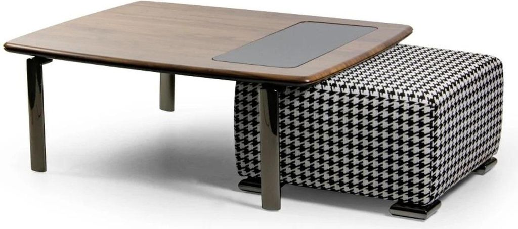 Design Komplett Modern Couchtisch mit Hocker Einrichtung Wohnzimmer