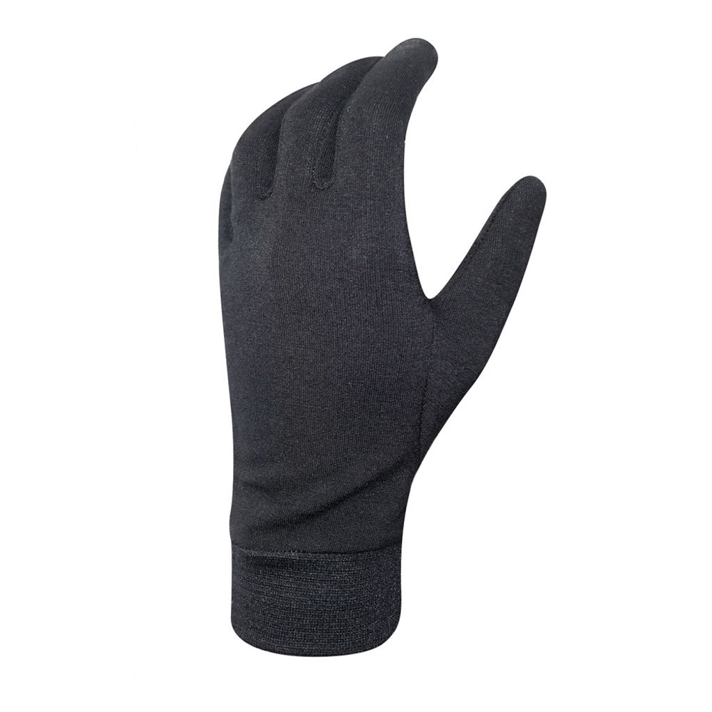 CHIBA Merino Handschuh - Unterziehhandschuh L schwarz, Touchfinger, 95% Merin...