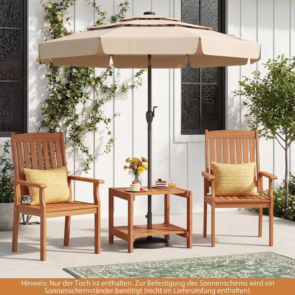 Table bois stable avec rangement pour optimiser les petits balcons - 9