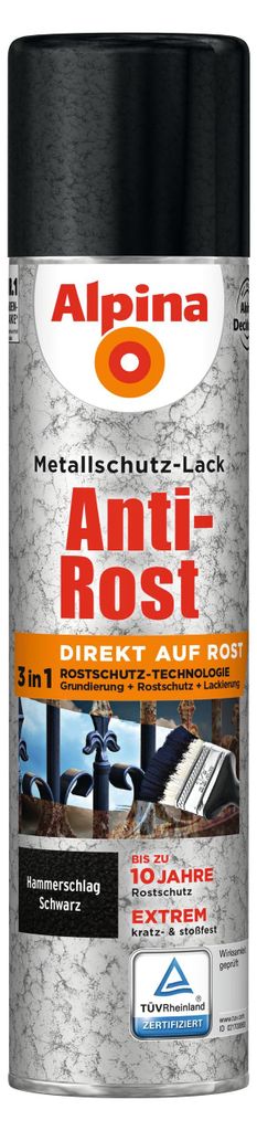 Alpina Sprühmetallschutz-Lack Hammerschlag 400 ml schwarz Produktbild 