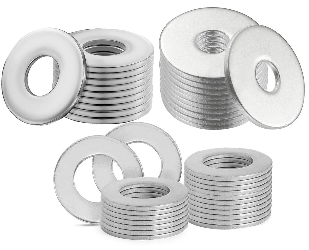50 Stück M8-Edelstahlringe, 16 mm, 20 mm, 24 mm Gehäusescheiben, flache Sicherungsringe