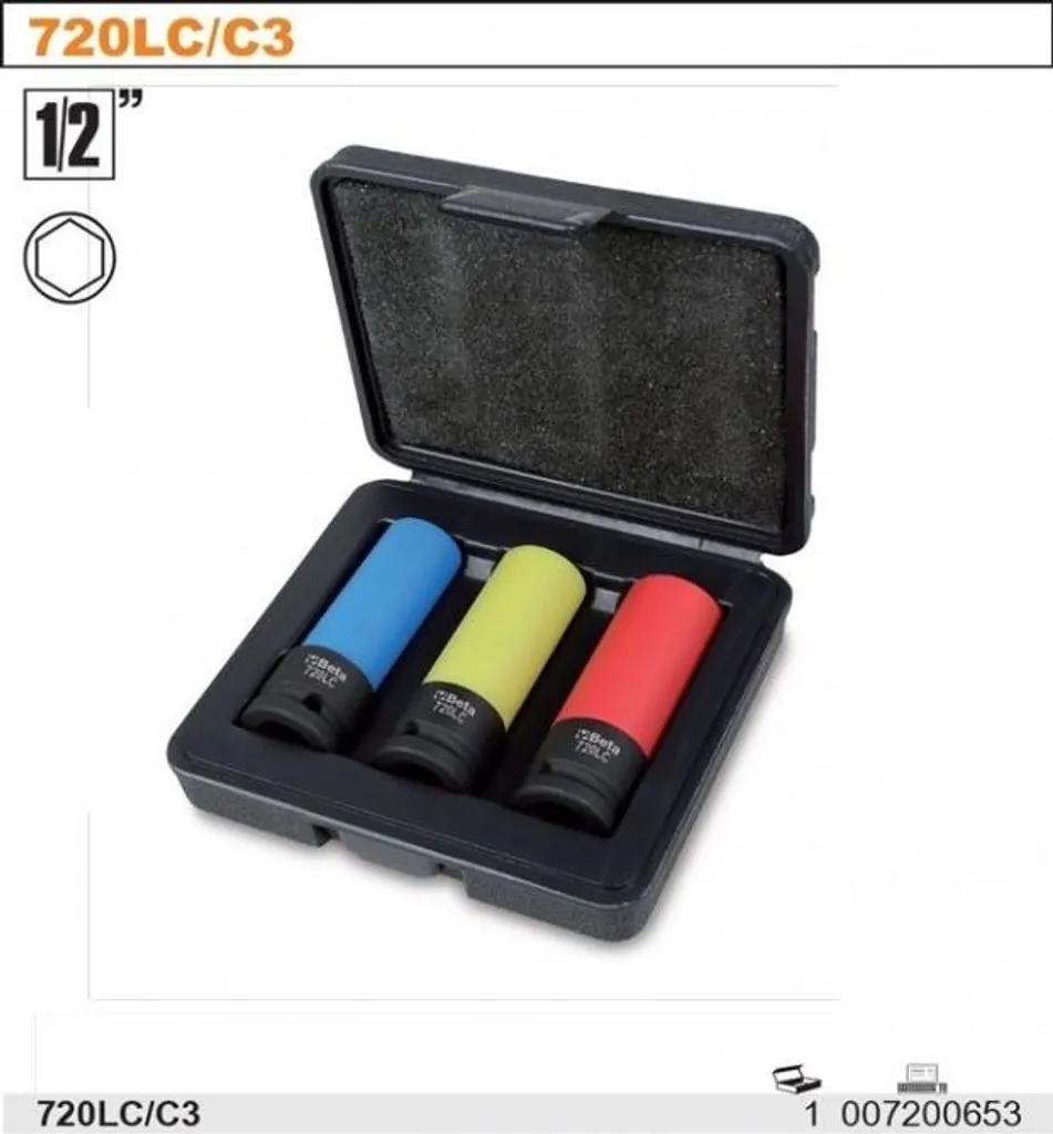 Beta Tools 720LC/C3 Jeu de 3 douilles à choc pour écrous de roue auto - 4