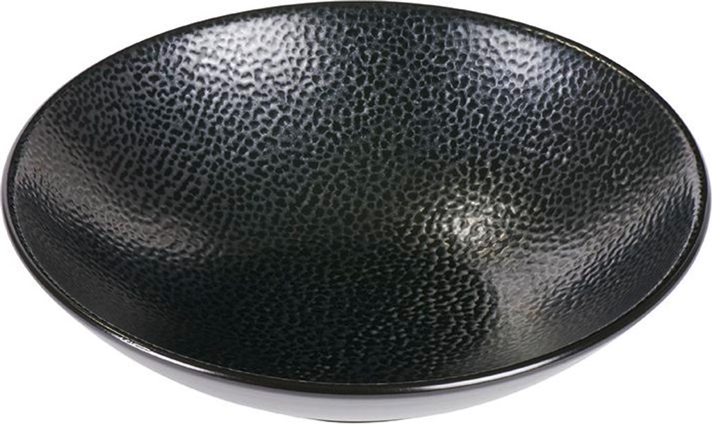 Miska Kaori ray-look czarna / metaliczna, D 14 cm, kamionka Zdjęcie produktu 