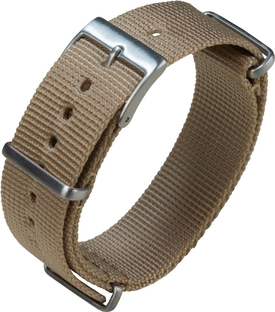 Minott Natoband 20mm Nylon beige Metallschlaufe gleichlaufend