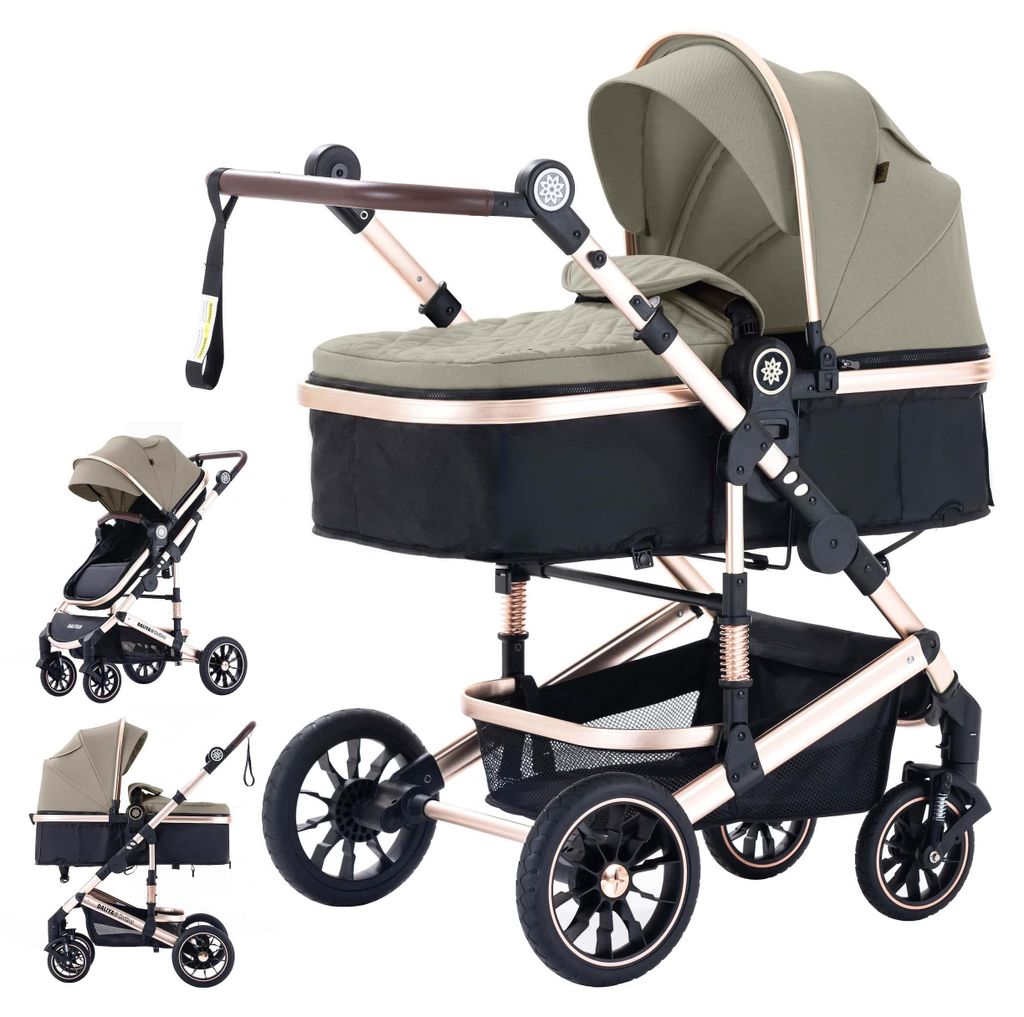 Daliya NEOMOVE 2in1 Kinderwagen, Babywanne & Sportsitz in einem, Buggy, Alu-Rahmen, Reisekinderwagen, Kombikinderwagen mit großen Einkaufskorb