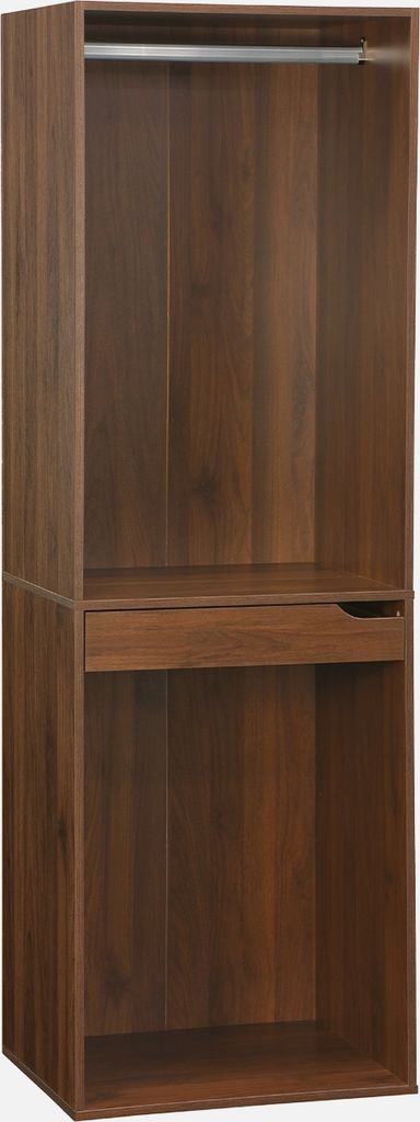 sweeek - Ankleidemodul mit Garderobe und Hosenhalter - Nussbaumfarben