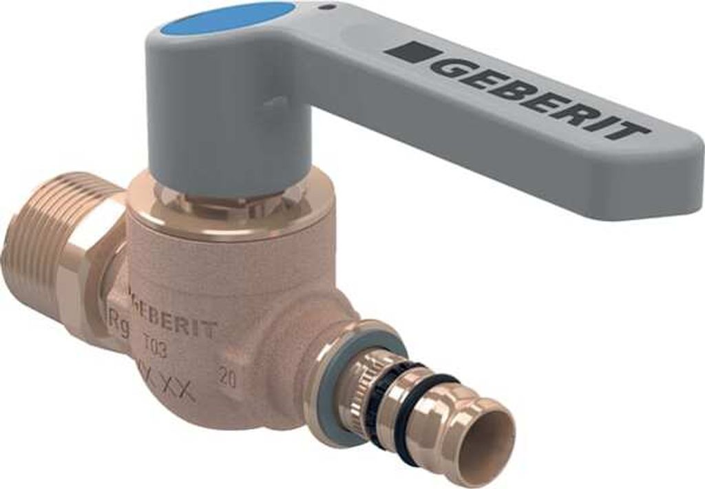 Geberit Mepla Kugelhahn mit AG mit Betätigungshebel Rg d26-R3/4