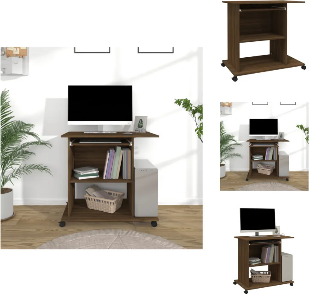 Scrivania Rovere Marrone 80x50x75 cm vidaXL | Arredo Studio Compatto