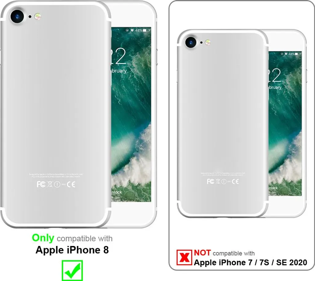 Porta Cellulare da Lavoro Cadorabo iPhone 8 Nero con Portapenne