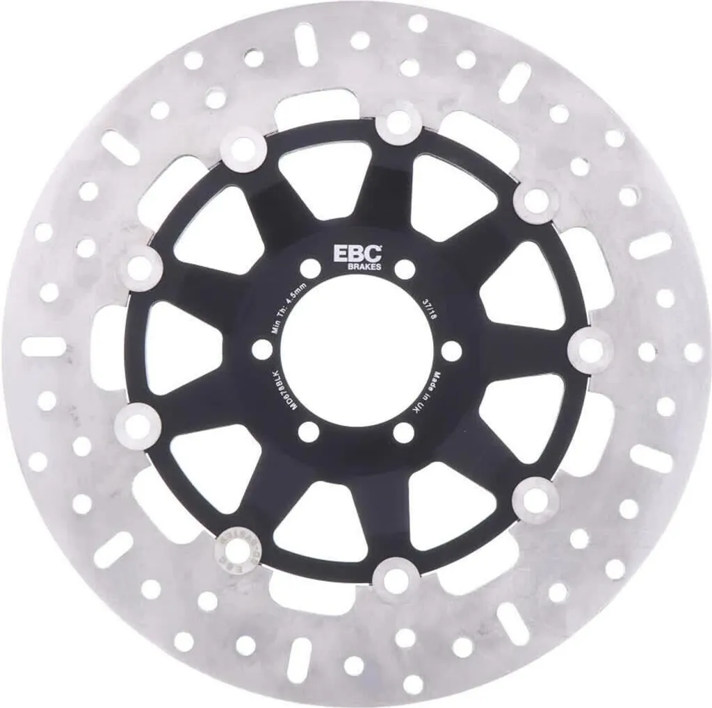 Disque flottant EBC MD678BLK 299mm en acier carbone noir à 6 trous