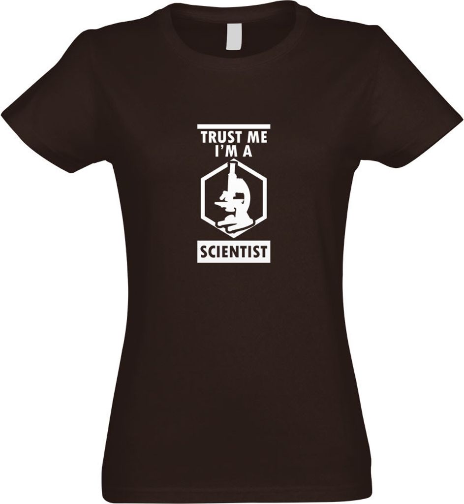 Kiwistar - T-Shirt tailliert - Damen - Chocolate - Trust me, im a Scientist - mit Motiv Bedruckt - Funshirt Design - Sport - Freizeit - Damen - XL