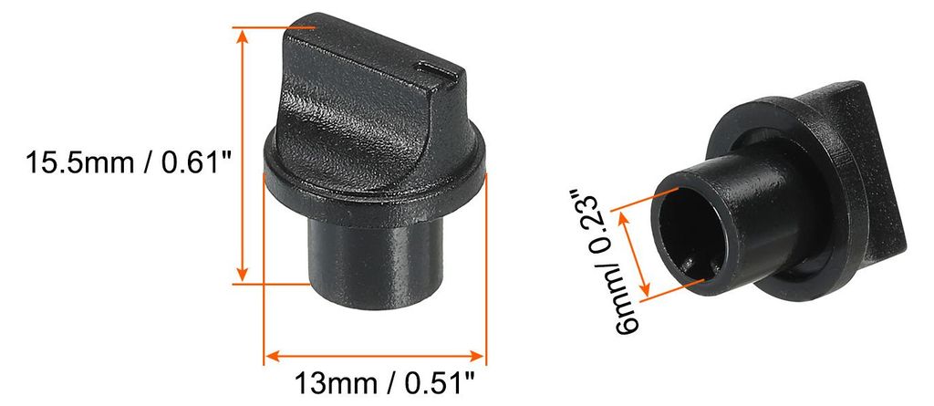 10 Stš¹ck 180¡ã Potentiometer Drehknopf ABS Griffknopf fš¹r 6mm D Typ Welle, Schwarz