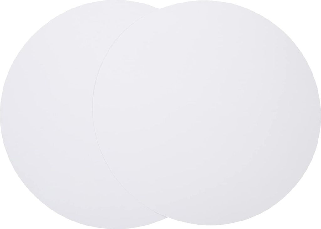 DIY Schilderpapier Kreisförmiges Paneel - 50 Stück 25cm x 25cm - Weißer Karton - 0,1 cm Dick - Runde Papierteller - Schwarzer Karton