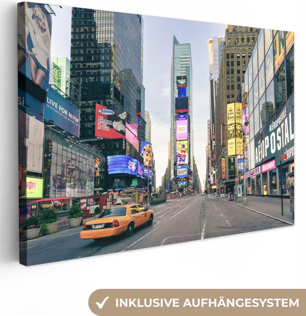 OneMillionCanvasses - Leinwandbilder - 150x100 cm, New York - Gelb - Manhattan, Wandbilder Kunstdruck Wanddekoration