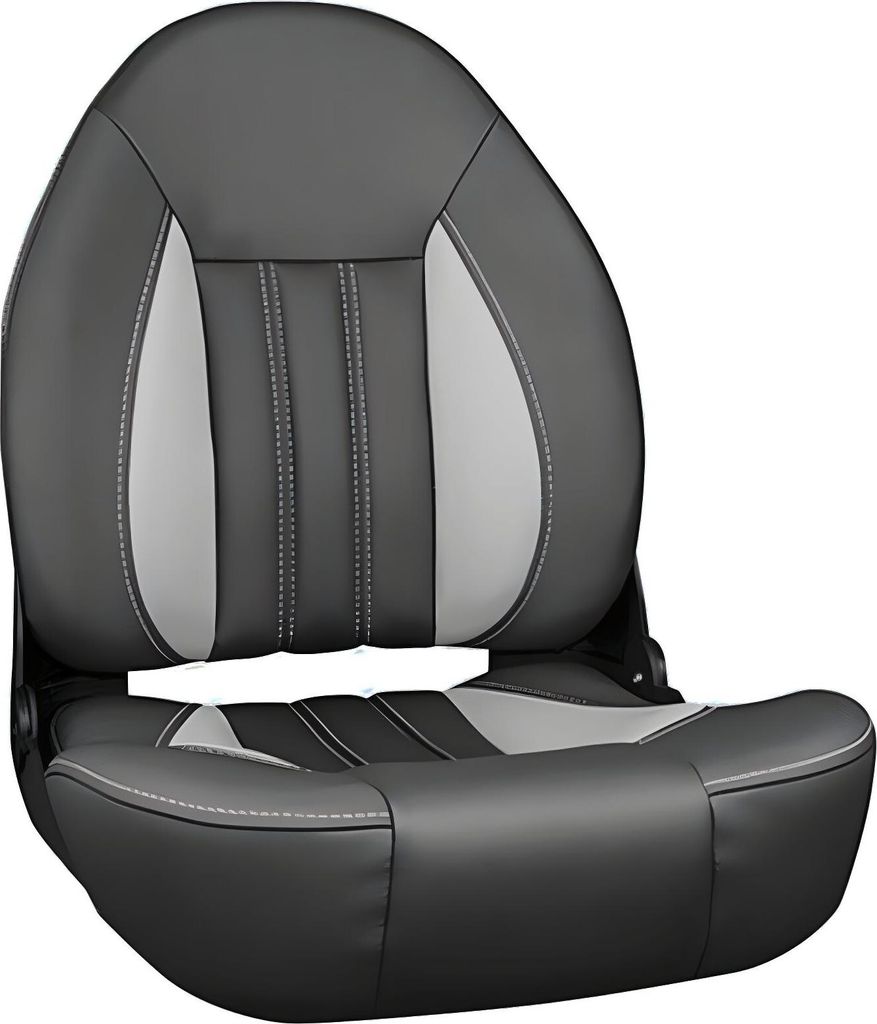 Klappbarer Pro Bootssitz Steuerstuhl mit hoher Rückenlehne versch. Farben Farbe: Marineblau / Weiß