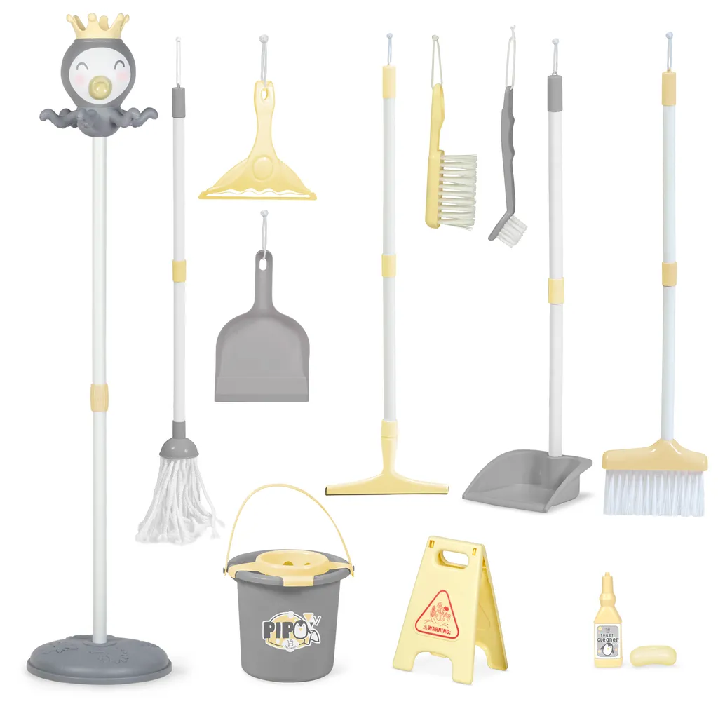 Set d'accessoires de ménage 12 pièces Pipo avec support de rangement