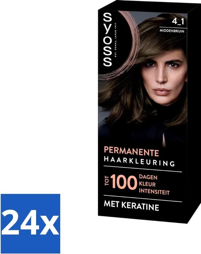 SYOSS Coloration 4-1 Brun Moyen : Teinture Cheveux anti-casse Pack de 24