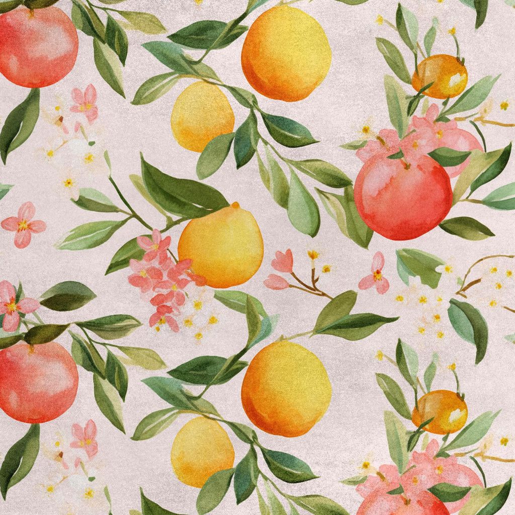 Royal Samt Stoff Polyester Zum Nähen - Motiv Obst - RDX2070