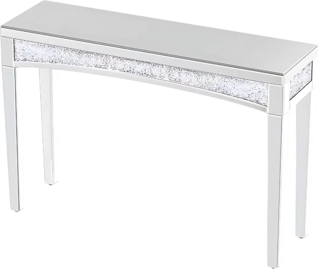 Console Blingi Argent 120 cm - Table Murale Design Miroir Chic Moderne