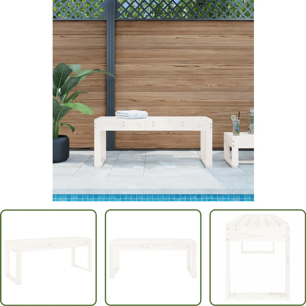 Panca Outdoor Bianca in Pino Massiccio 110cm - The Living Store Design
