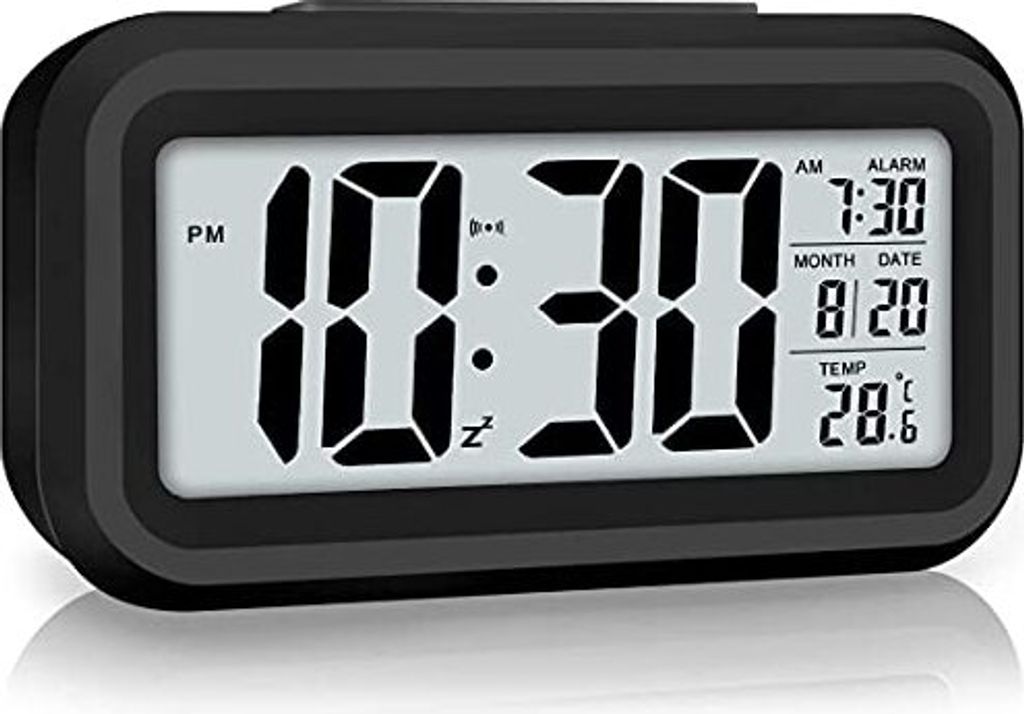 Wecker Digital, KinderWecker mit Temperatur, Schlummerfunktion, Reisewecker Tischuhr Großes LED-Zahlendisplay, Digital Uhr Einschulung Geschenk