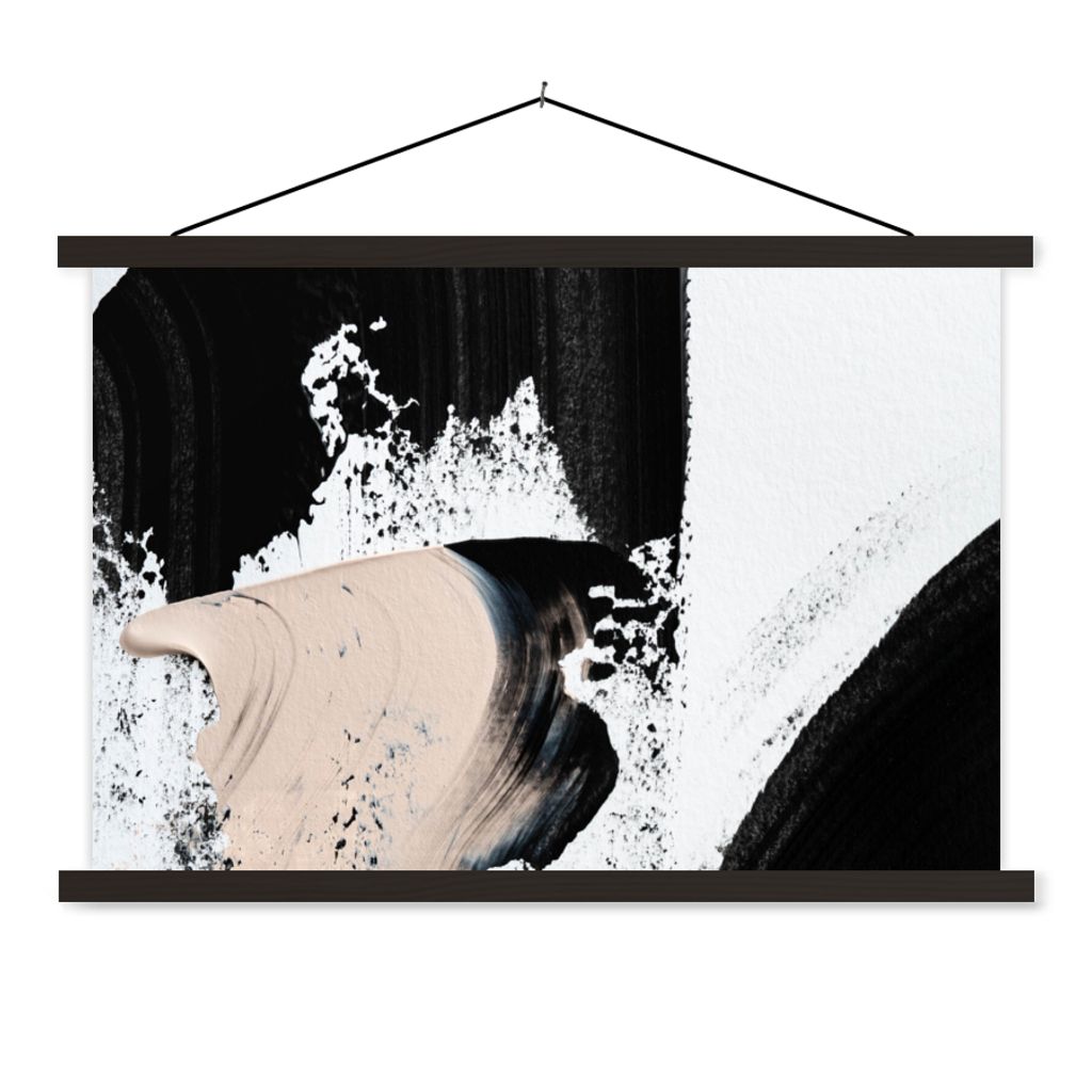 MuchoWow Textilposter Malerei - Abstrakt - Design 120x80 cm mit schwarzem Rahmen - Wanddeko