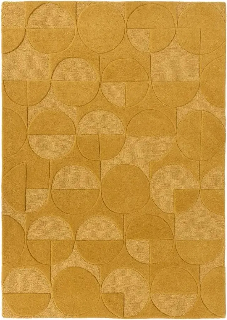 Tapis Moderne Ocre 160x230 cm Gigi - Douceur et Motifs Géométriques