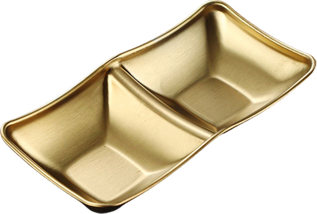 1/2/3 Grids Edelstahl Gewürz Gericht Koreanische Metall Barbecue Sauce Dip Gericht Platte BBQ Restaurant Küche Geschirr