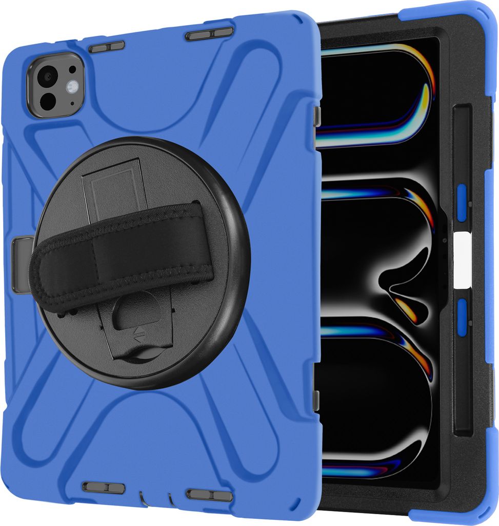 Avizar, Schutzhülle für iPad Pro 11 2024 / M5 2025 mit Griffhalter und Trageriemen, Blau