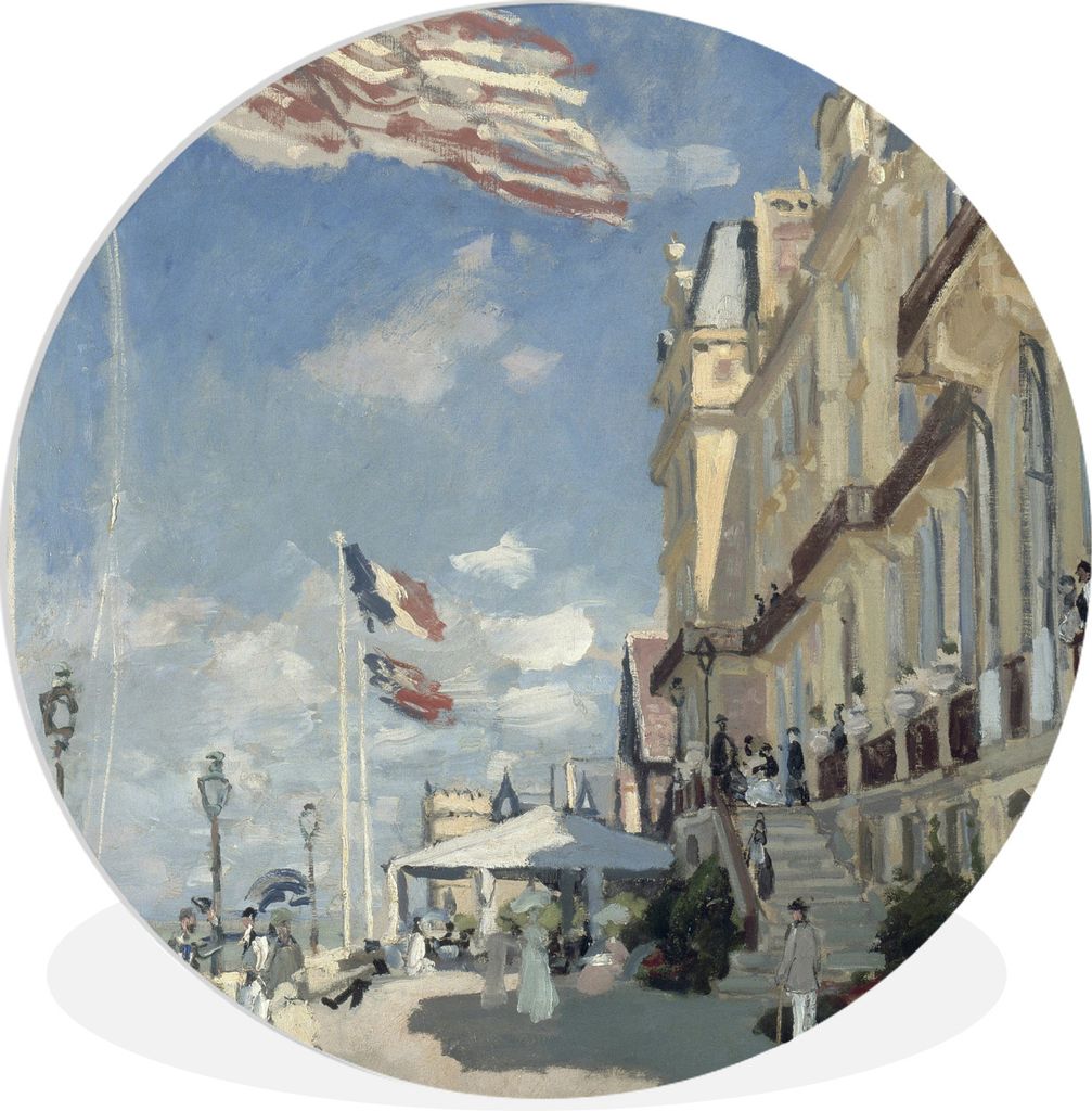 MuchoWow Rundes Wandbild - Runde Bilder Das Hotel der Roches Noires - Gemälde von Claude Monet Ø 30 cm Kreis Wanddekoration Kunststoff - Wandkr...