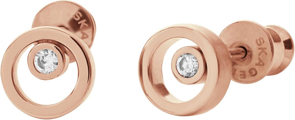 Skagen Damen Ohrringe Ohrstecker Edelstahl IP-Rose ELIN SKJ0853791
