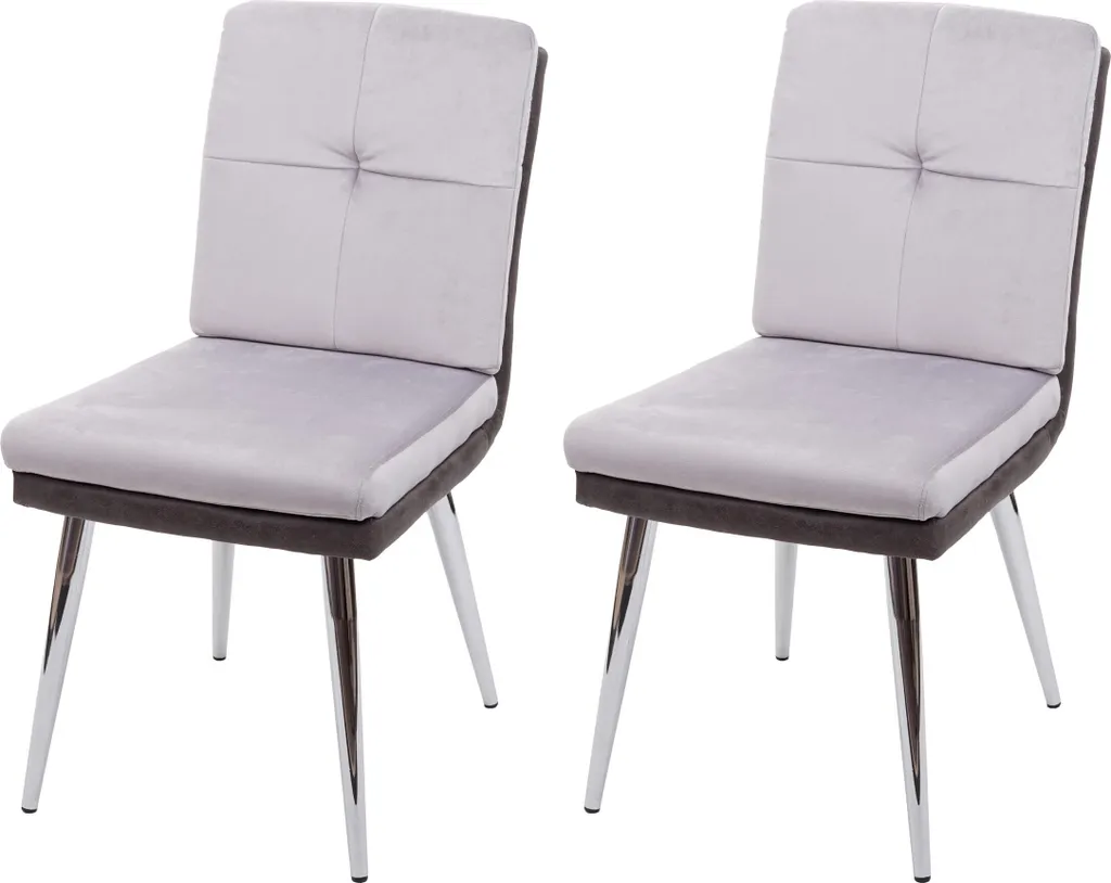 Chaise de salle à manger en velours gris certifié FSC® lot de 2 pièces