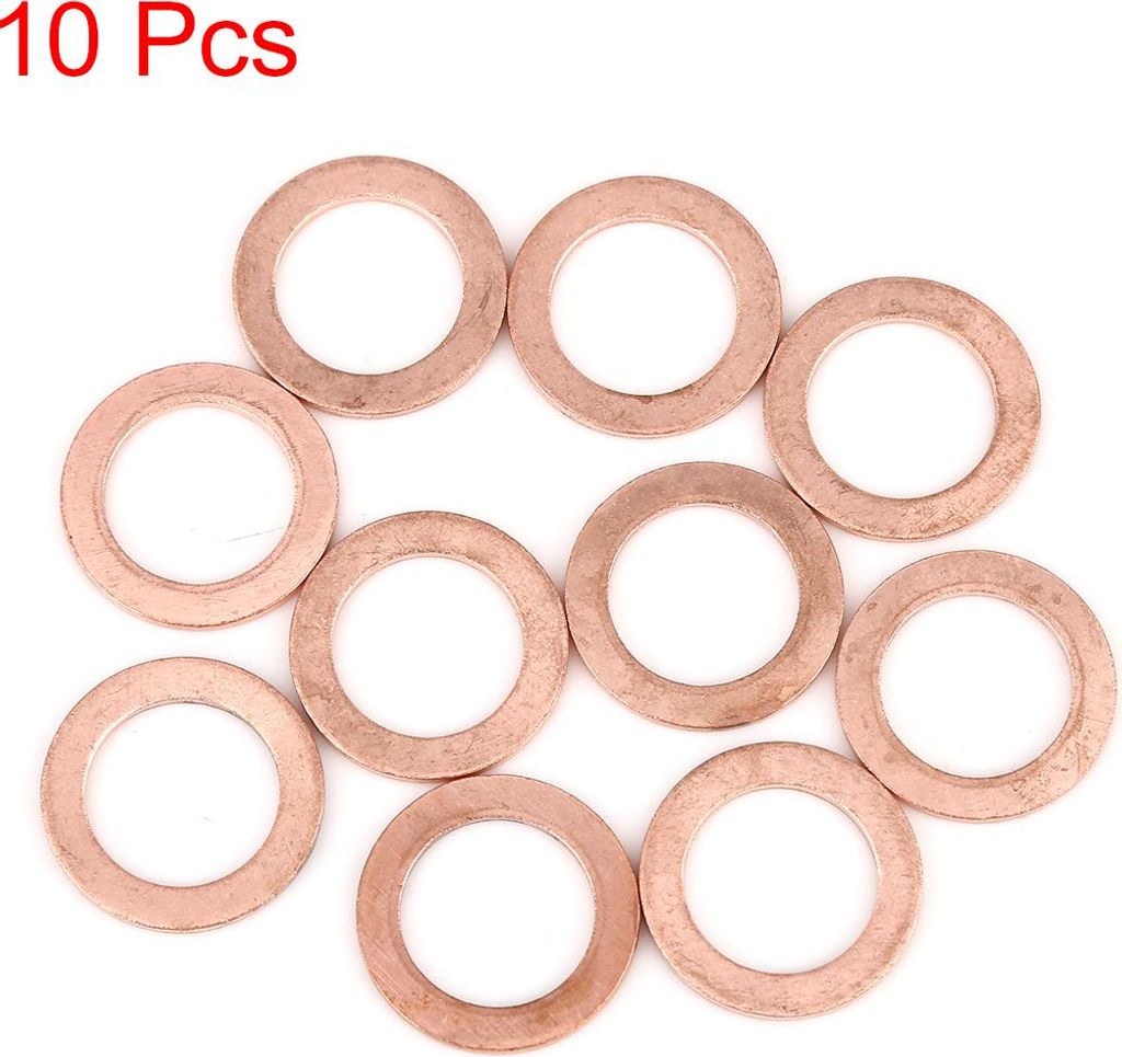 10St Kupfer Unterlegscheibe Flachdichtring Spacer für Auto 16 x 24 x 1.5mm