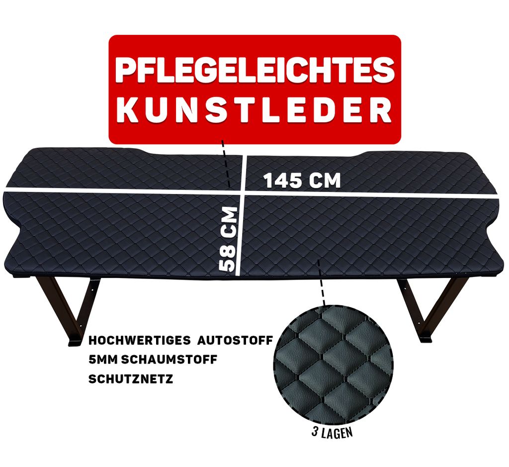Multiflexboard für VW T5 T6 T6.1 Multivan Klappbar Bettverlängerung Ablage KD01
