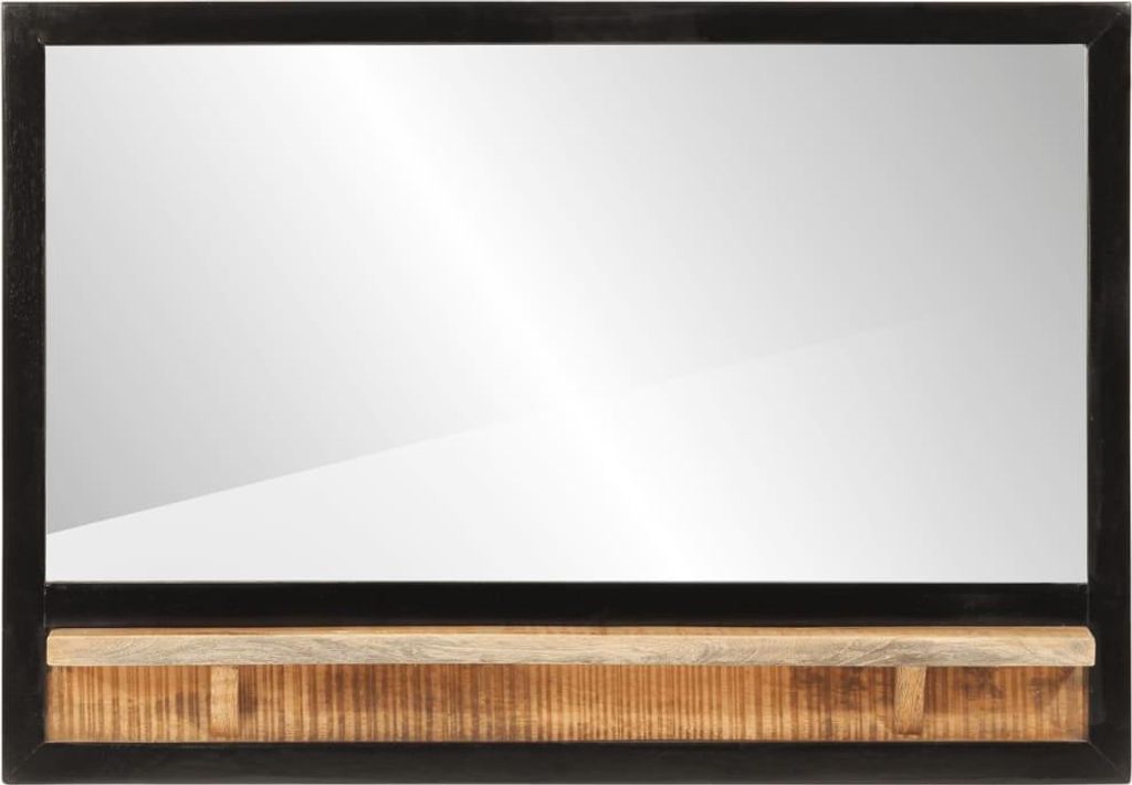vidaXL Spiegel mit Ablage 80x8x55 cm Glas und Massivholz Mango