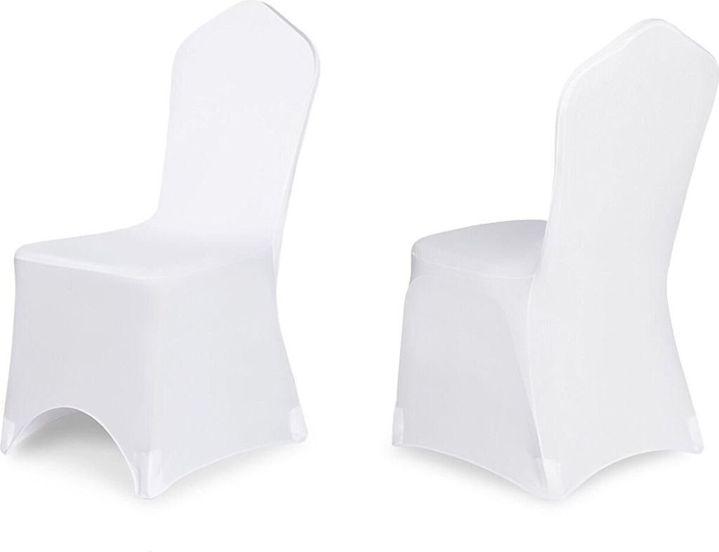 TexDeko Stretch Stuhlhussen Modell Porto Weiß