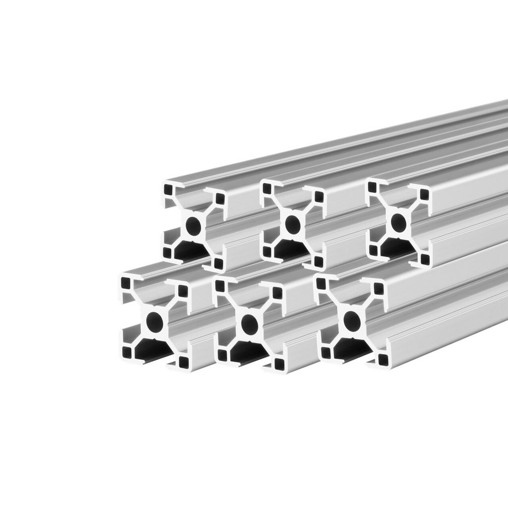 Konstruktionsprofil 40x40mm im Zuschnitt, Nut 8, Typ-I, 1-2 Meter, Systemprofil, Montageprofil, Vierkantprofil, Alu Profil (6, SILBER ELOXIERT, 40 ...